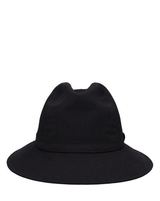 Cappello fedora in gabardina di lana di Yohji Yamamoto in Black da Uomo