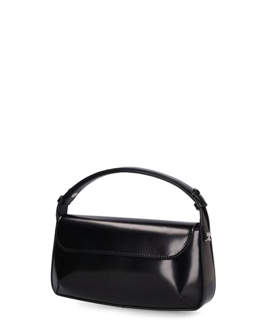 Courreges Black Sleek Leather Shoulder Bag