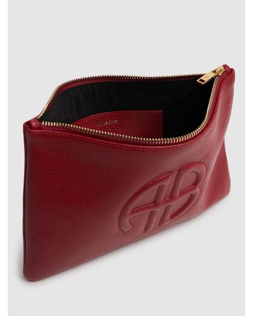 Anine Bing Red Schultertasche Aus Leder "lili"