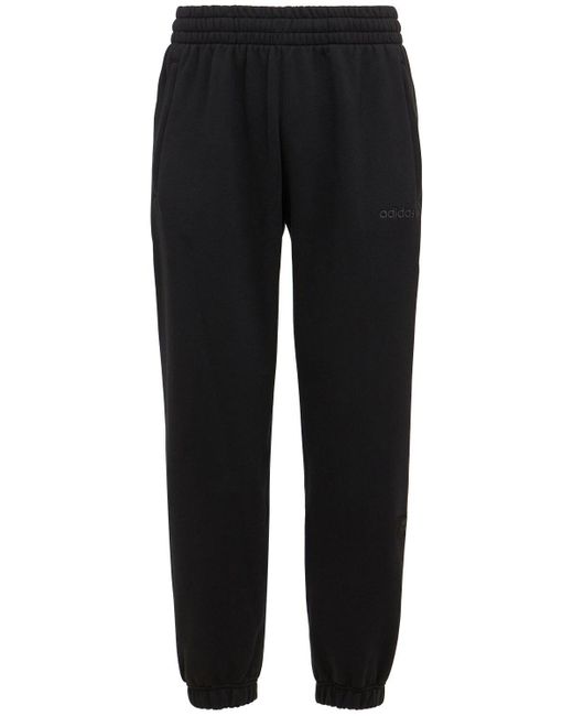 adidas Originals Trefoil Linear Cotton Sweatpants in Black for Men - Lyst