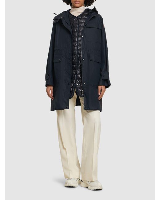☆MONCLER☆ 3in1 コットンロングパーカ×ダウンジレ・MEUDON♪ Moncler Meudon ロングパーカー ブルー | Lyst