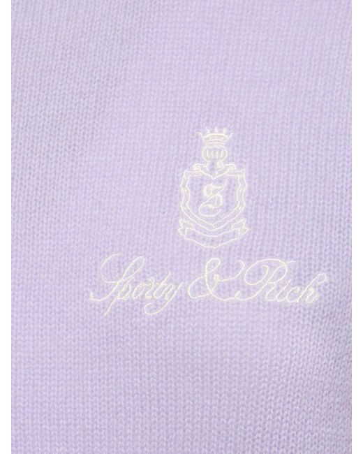 Sporty & Rich Purple Vendome Cashmere Crewneck Sweater