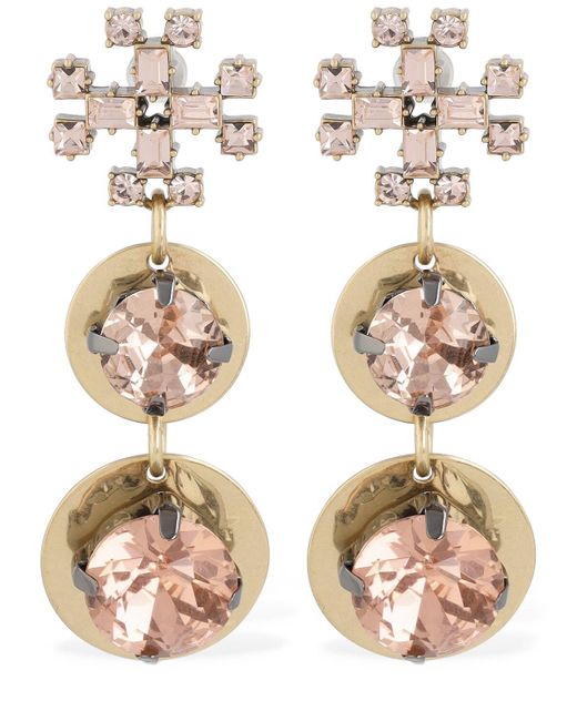 Tory Burch Natural Small Crystal Drop Earring