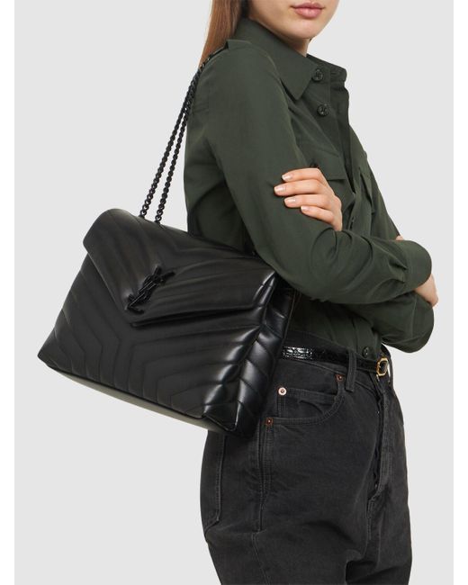 Saint Laurent Black Medium Loulou Y-quilted Leather Bag