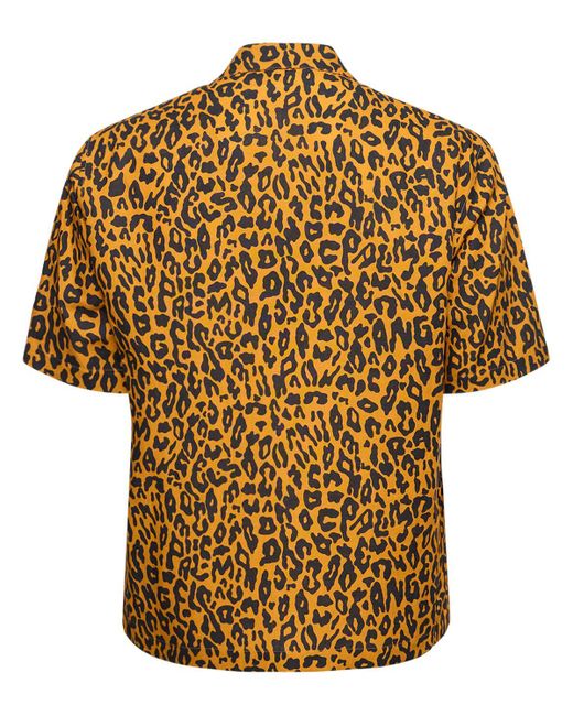 Palm Angels Multicolor Cheetah Linen Blend Bowling Shirt for men