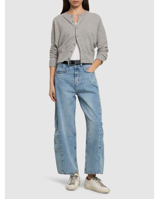Triarchy Blue Ms. Walker Mid Rise Wide Denim Jeans