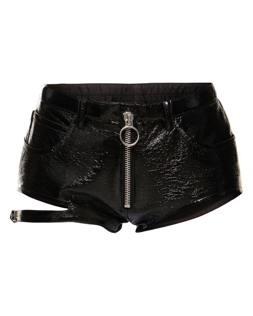 Shorts in vinile con zip di Courreges in Black