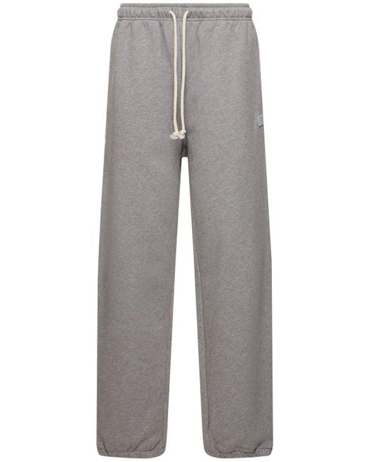 Pantalon de survêtet en coton Acne en coloris Gray