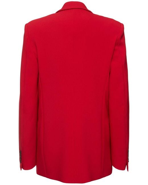 MSGM Red Double Crepe Cady Single Breast Jacket