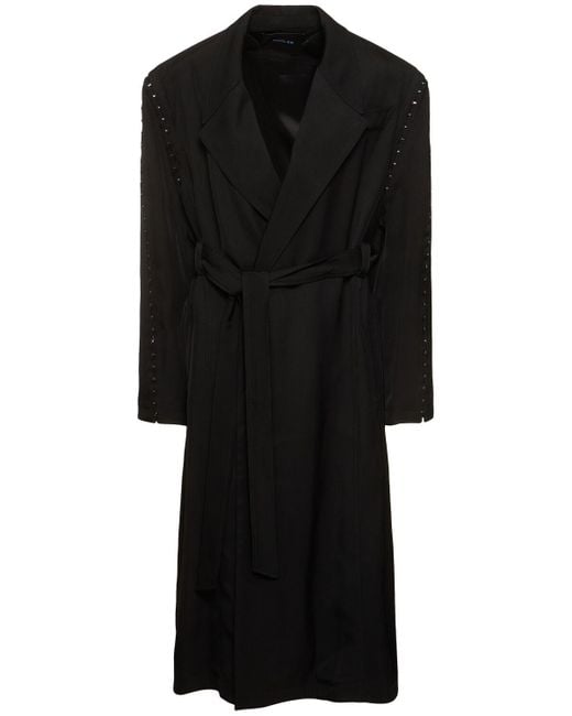 Mugler Black Oversized Mantel Aus Gabardine