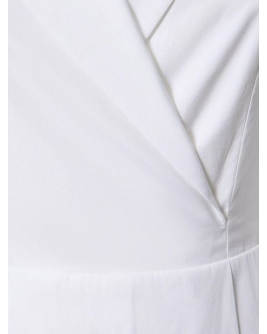 Emilia Wickstead White Brittany Wrap-effect Pleated Cotton-poplin Midi Dress