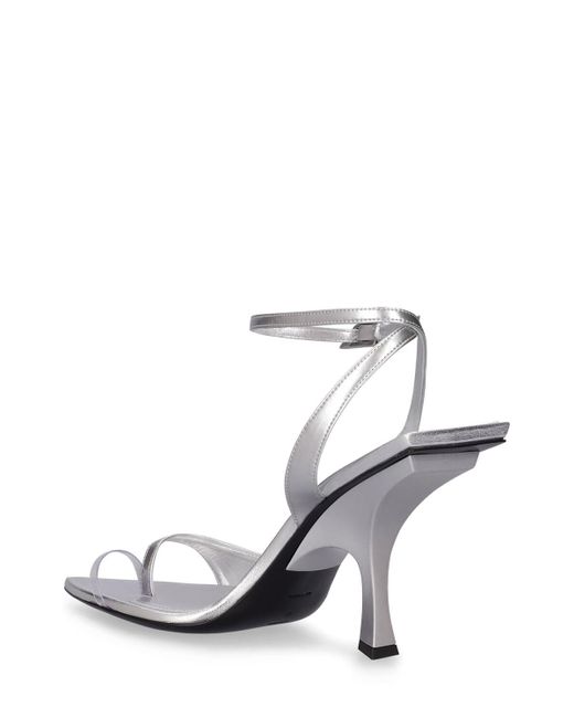 The Attico White 95mm gg Faux Leather Mismatched Sandals
