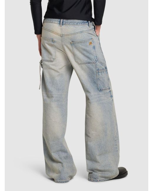 Courreges Weite Jeans Aus Baumwolldenim in Gray für Herren