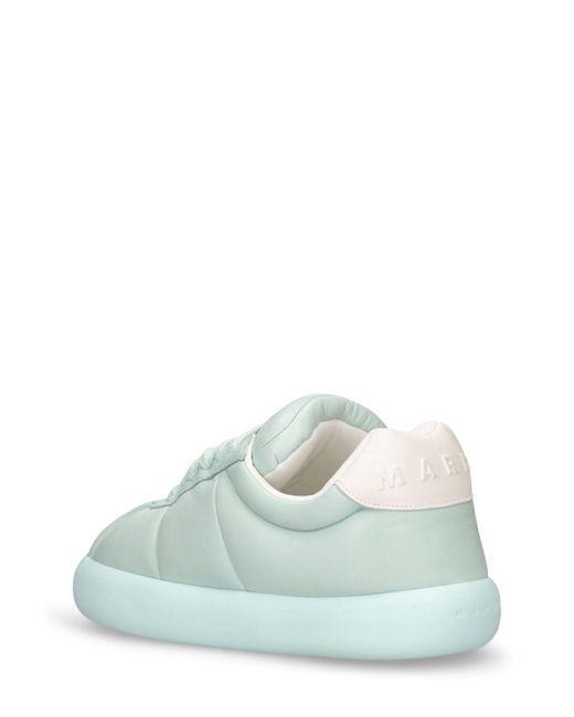 Marni Green Puffy Soft Leather Low Top Sneakers for men