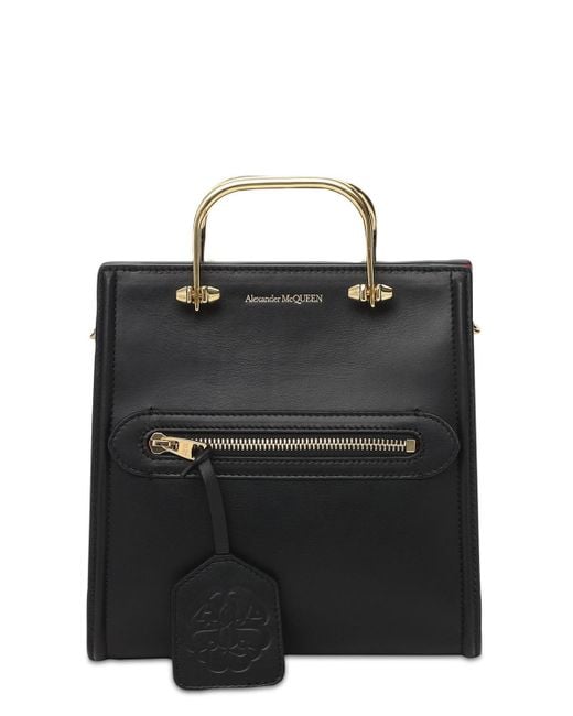 Alexander McQueen Black The Short Story Leather Tote Bag