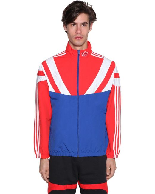 adidas Originals Synthetic Balanta Tt Nylon Sweatshirt in Blue/Red (Red)  for Men - Lyst
