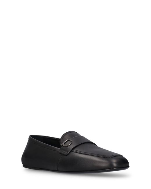 Ferragamo Black Debros Leather Loafers for men