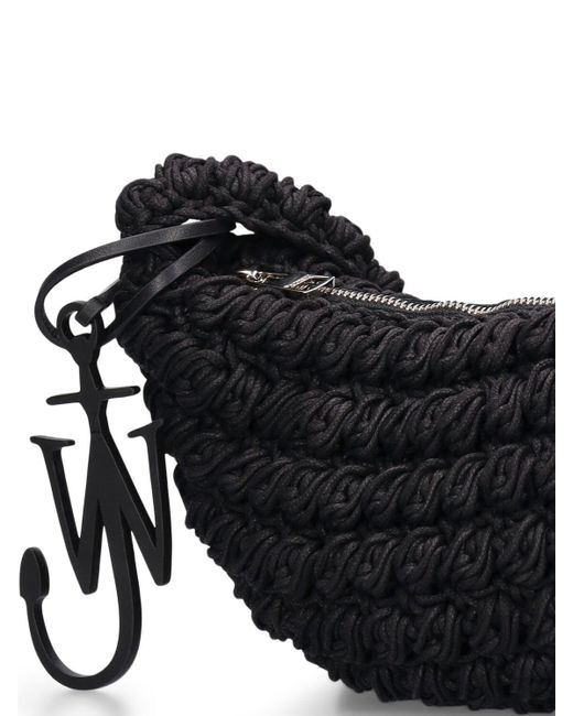 J.W. Anderson Black Popcorn Sling Crochet Shoulder Bag