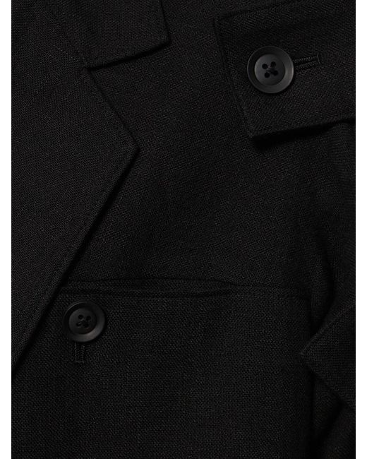 Blazer en lin à boutonnage simple k Yohji Yamamoto pour homme en coloris Black