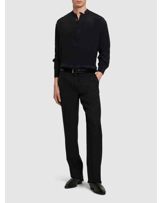 Lardini Black Viscose & Silk Classic Shirt for men