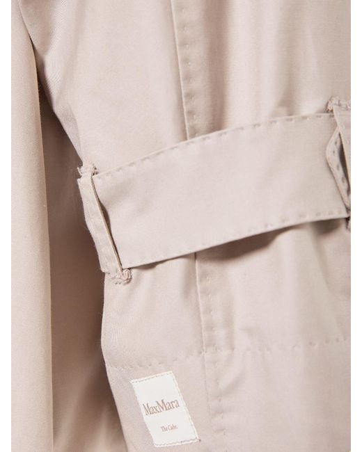 Max Mara Natural Titrench Cotton Twill Midi Trench Coat