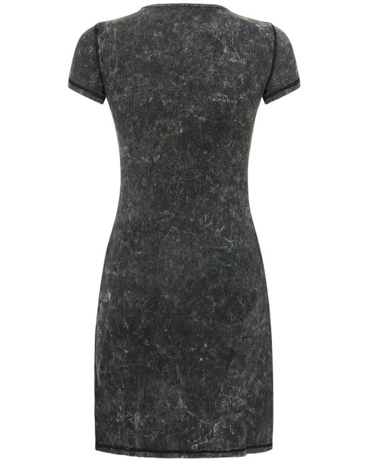 DIESEL Black D-Crespe Stretch Cotton Logo Mini Dress