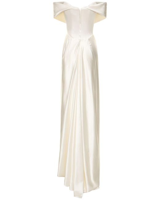 Vivienne Westwood White Nova Cocotte Heavy Silk Satin Long Dress