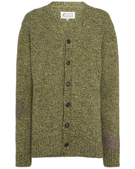 Maison Margiela Green Wool Blend Knit Cardigan