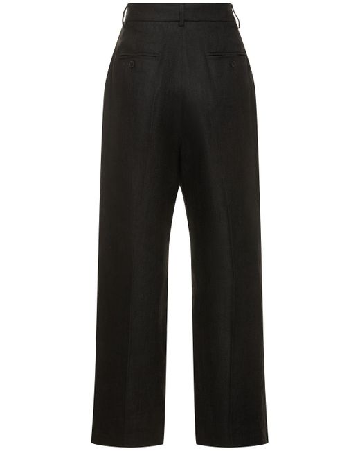Pantalon ample en toile de lin malizia Weekend by Maxmara en coloris Black