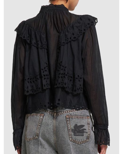 Camicia kelmon in cotone con ruches di Isabel Marant in Black