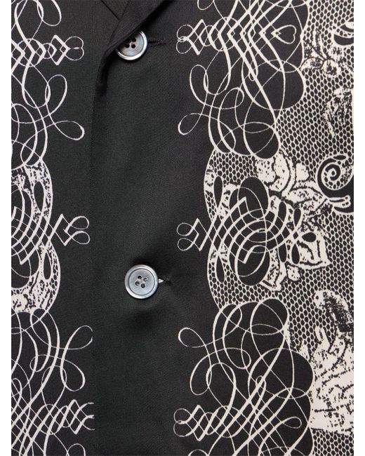 Camicia bowling sowen in viscosa stampata di Acne in Gray da Uomo