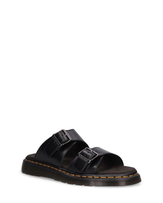 Dr. Martens Black Josef Leather Sandals for men
