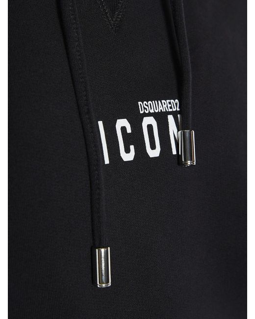 Sweat-shirt en coton imprimé logo à capuche DSquared² pour homme en coloris Black