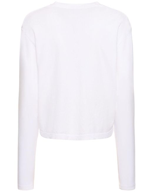 Camiseta corta de algodón orgánico Agolde de color White