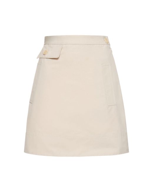 Aspesi White Cotton Canvas Mini Skirt