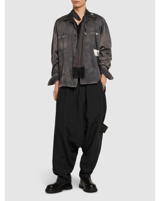 Camisa oversize de sarga Maison Mihara Yasuhiro de hombre de color Black