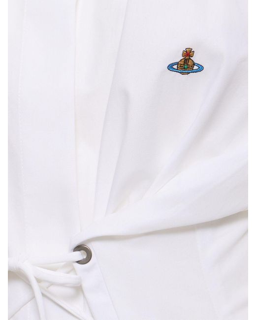 Vivienne Westwood White Kate Cotton Lace-up Midi Shirt Dress