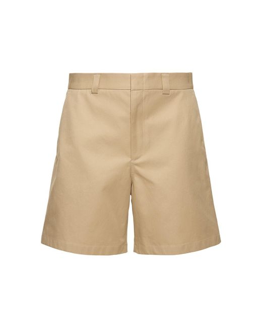 Compact cotton twill shorts di Gucci in Natural da Uomo