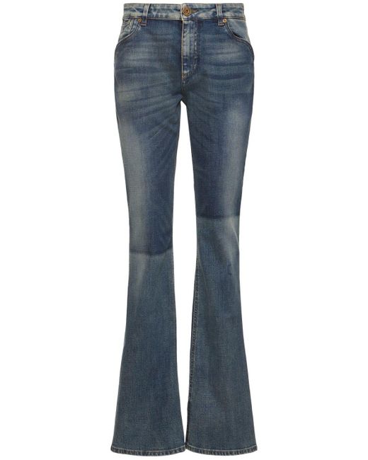 Balmain Blue Mid-Rise Bootcut Jeans