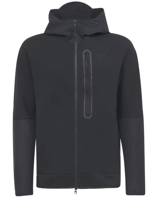 Nike Black Tech Fleece Woven Zip Up Hoodie for men