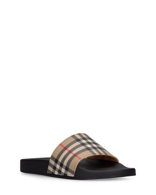 Burberry Multicolor Furley Check Slide Sandals