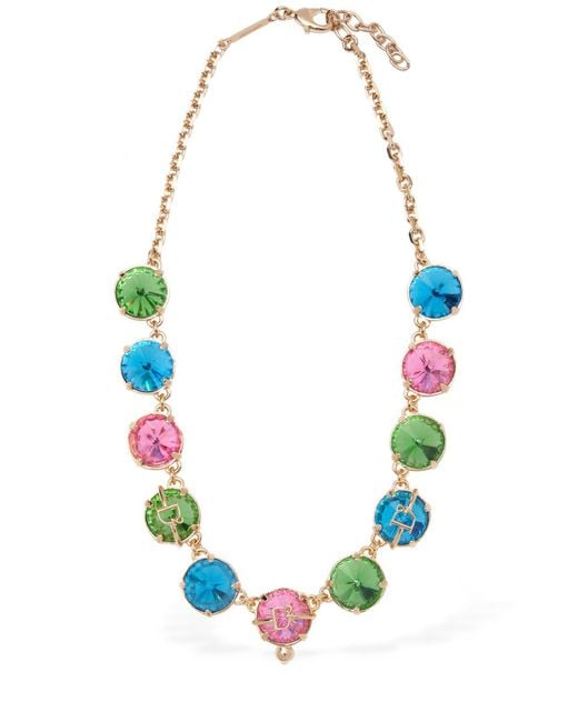 DSquared² Blue D2 Crystal Collar Necklace