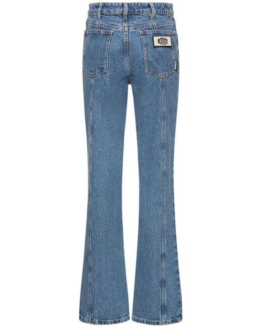 Jeans rectos de denim de algodón ROTATE BIRGER CHRISTENSEN de color Blue