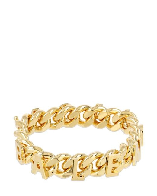 Balenciaga Metallic Chain Logo Brass Bracelet