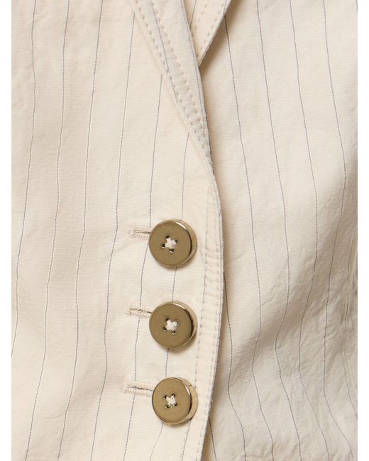 Vestido corto de algodón con aberturas Giorgio Armani de color White