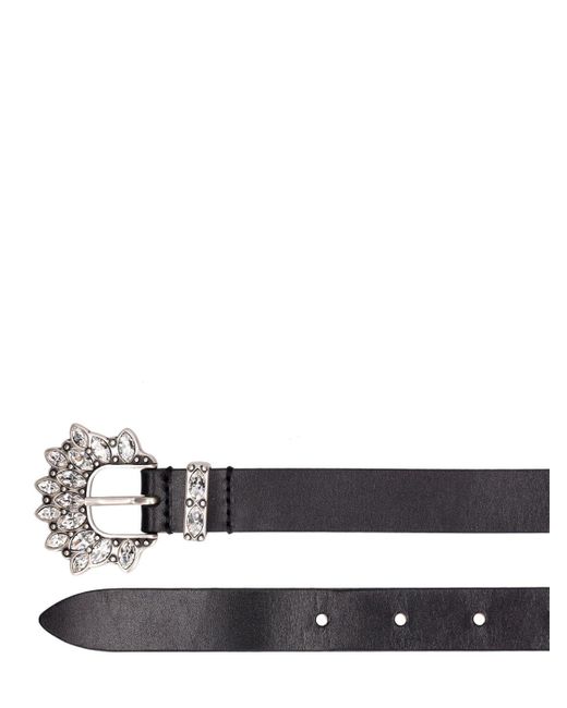 Isabel Marant White Celenia Crystal Leather Belt
