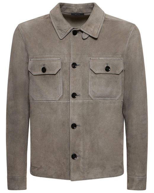 Tom Ford Gray Lightweight Suede Outershirt for men