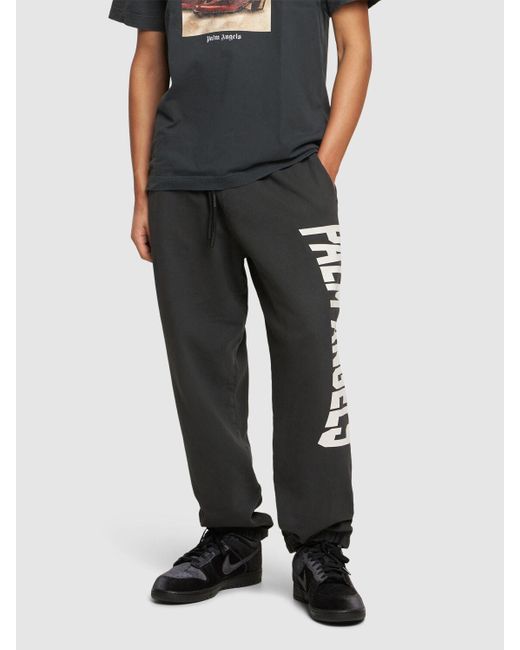 Palm Angels Gray Pa City Cotton Washed Sweatpants for men