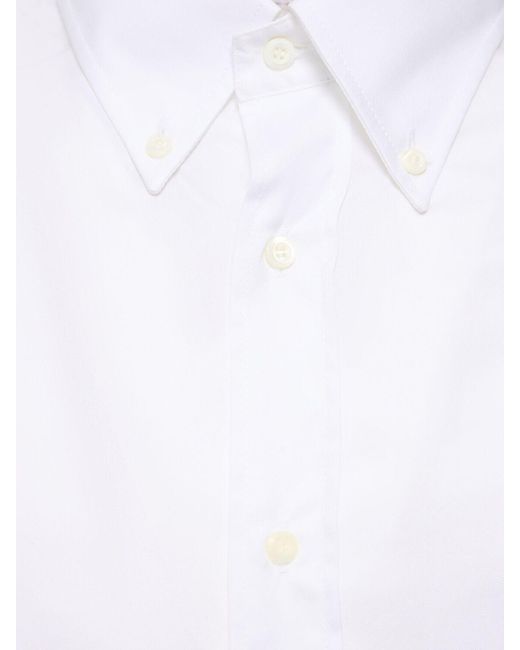 Brunello Cucinelli Hemd Aus Baumwolltwill Mit Knopfkragen in White für Herren