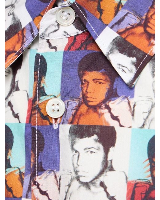 Camicia andy warhol in cotone stampato di Comme des Garçons in Blue da Uomo
